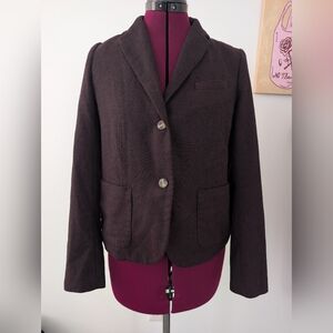 Gap The Academy Blazer Size 4 Burgundy Academic Preppy Business Casual